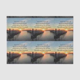 ROMANS 8:28 SUNSET FOTO-ONTWERP TISSUEPAPIER