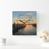 ROMANS 8:28 SUNSET FOTO-ONTWERP VIERKANTE KLOK (Huis)