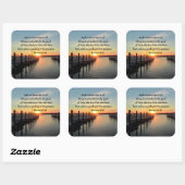 ROMANS 8:28 SUNSET FOTO-ONTWERP VIERKANTE STICKER (Vel)