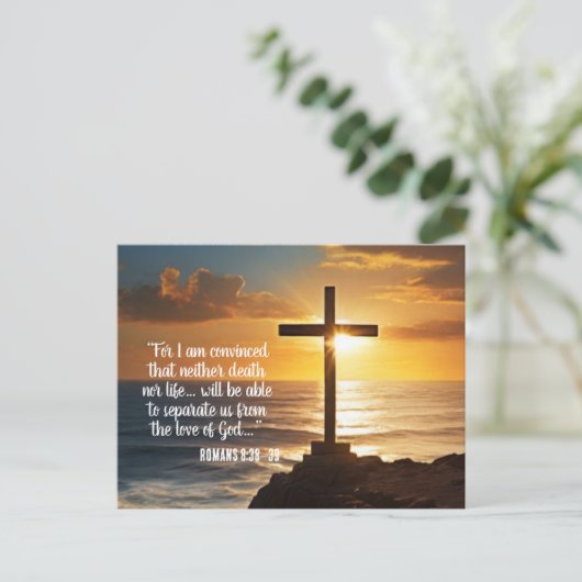 Romans 8:38–39 Scripture Postcard Briefkaart (Staand voorkant)