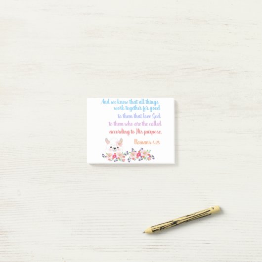 Romans 8 Bijbelversie Post-it® Notes (Op bureau)