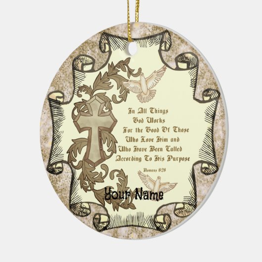 Romans Eight 28 christian ornament  (Links)