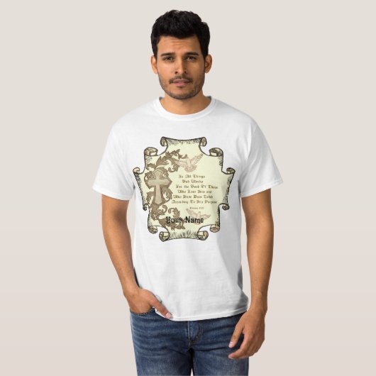 Romans Eight 28 T-shirt (Voorkant volledig)