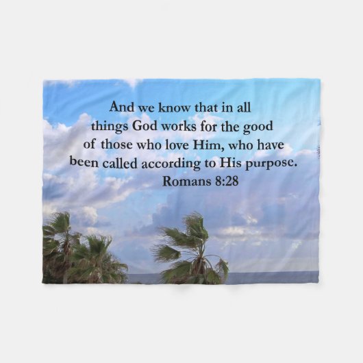 ROMANS INSPIREREN 8:28 FLEECE DEKEN (Voorkant (Horizontaal))