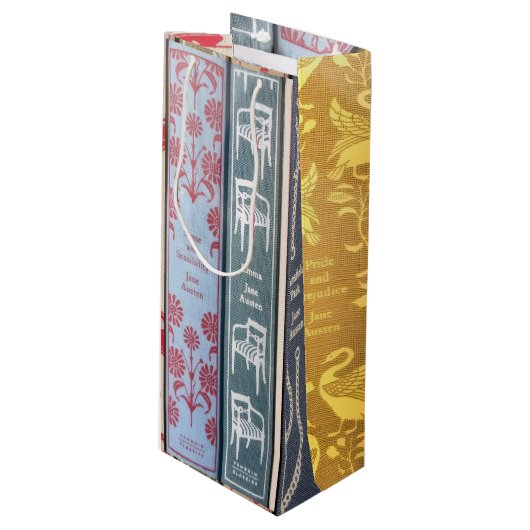 Romans van Jane Austen Wijn Cadeautas (Voorkant Gekanteld)