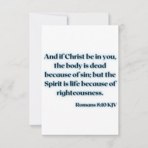 Romans Wenskaart bijbelscripts 8:10 KJV Kaart