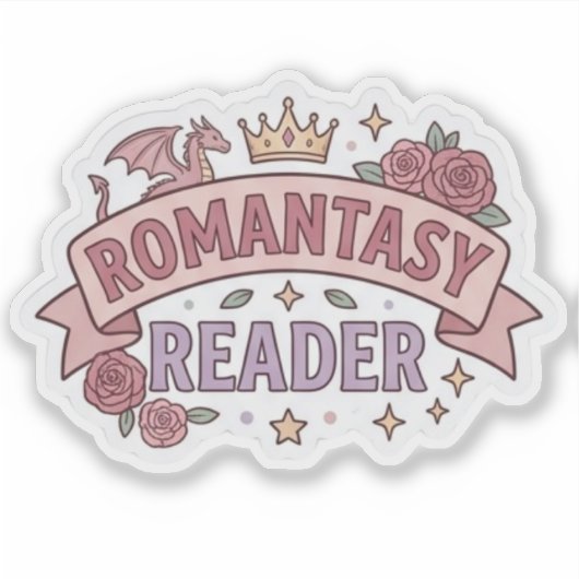 Romantasy-lezer - boekliefhebber lezend sticker (Voorkant)