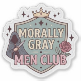Romantasy Lezer - Moreel Grijs Mannen Club Sticker