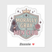 Romantasy Lezer - Moreel Grijs Mannen Club Sticker (Vel)