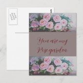 Romantc PINK WILD ROZEN PAINTING BRIEFKAART (Voorkant / Achterkant)