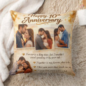 Romantic 10th Anniversary Couple Photo Collage Kussen (Deken)