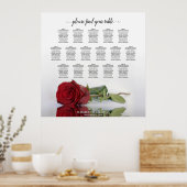 Romantic 16 Tabel Rode roodroodbruiningspremie Poster (Keuken)