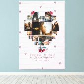 Romantic 18 Hartvormig Foto Collage voor haar/hem Canvas Afdruk (Insitu (Houten vloer))