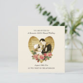 Romantic 2010's "Thégoden Wedding Invitations" Kaart (Staand voorkant)