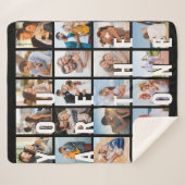 Romantic 20 Photo Collage U bent de One Black Sherpa Deken (Voorkant (horizontaal))