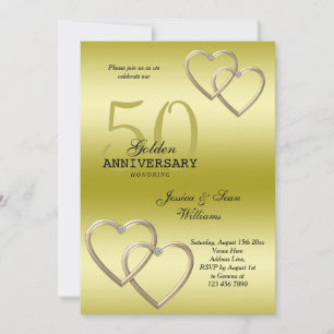 Romantic 50th Gold Wedding Jubileum Kaart