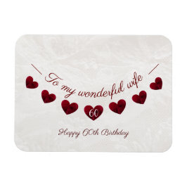 Romantic 60th Birthday Red Heart Bunting-vrouw Magneet
