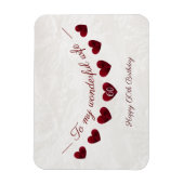 Romantic 60th Birthday Red Heart Bunting-vrouw Magneet (Verticaal)