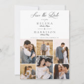 Romantic 6 Foto's Couple Modern Chic Collage Save The Date (Voorkant)