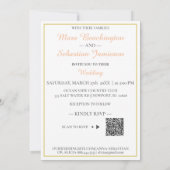 *~ Romantic Abstract AR26 QR + RSVP Floral Kaart (Achterkant)