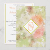 *~ Romantic Abstract AR26 QR + RSVP Floral Kaart (Voorkant / Achterkant)