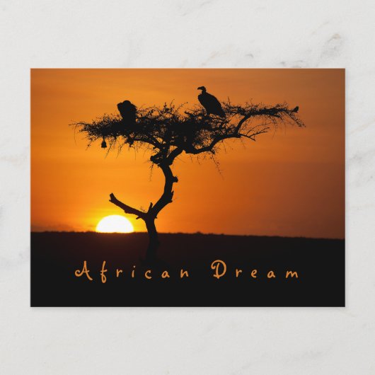 Romantic African Dream sunset foto met tekst Briefkaart (Voorkant)