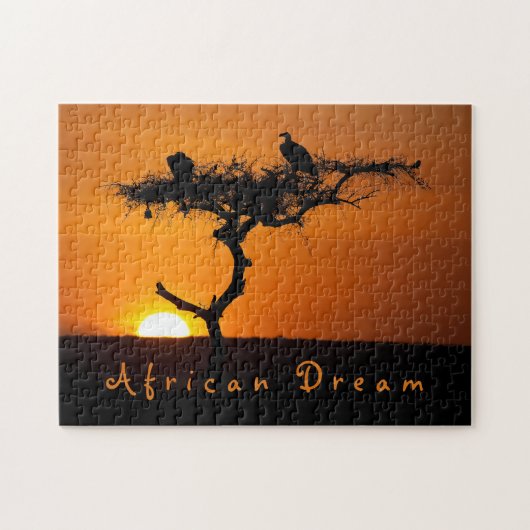 Romantic African Dream sunset foto met tekst Legpuzzel (Horizontaal)