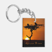 Romantic African Dream sunset foto met tekst Sleutelhanger (Voorkant Links)