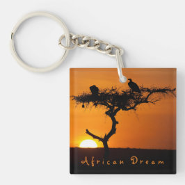 Romantic African Dream sunset foto met tekst Sleutelhanger