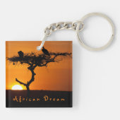 Romantic African Dream sunset foto met tekst Sleutelhanger (Achterkant)