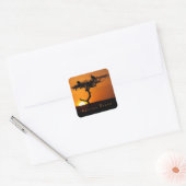 Romantic African Dream sunset foto met tekst Vierkante Sticker (Envelop)