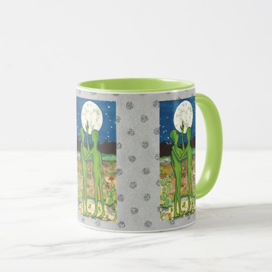 Romantic Aliens UFO Roswell Designer Humoureuze Mo Mok (Voorkant rechts)