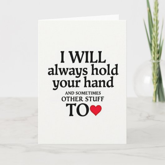 Romantic Always Hold Your Hand Card Kaart (Voorkant)