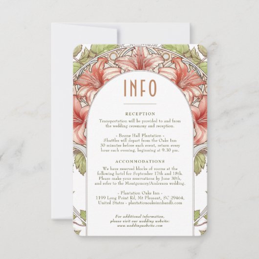 Romantic Amaryllis Info  Nieuwe Weddenschap Kaart (Voorkant)