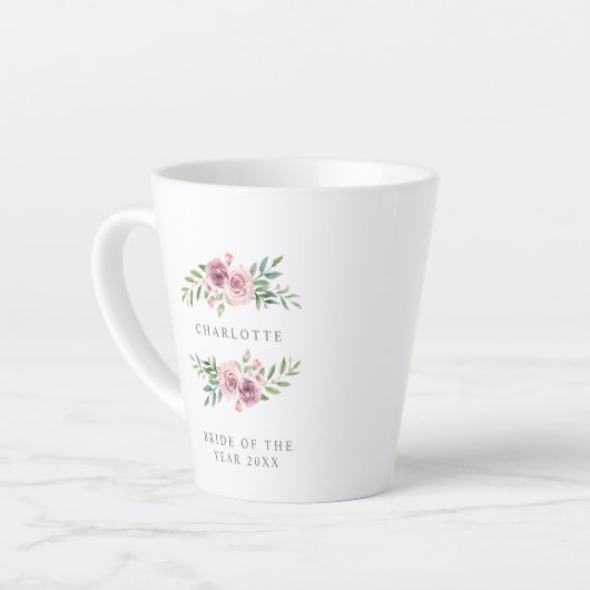 Romantic and Delicate Pink Garland for Bride Latte Mok (Linkerhoek)