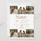 Romantic and Elegant  Photo Collage Wedding  Save The Date (Voorkant)