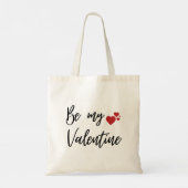 Romantic and Minimal "Be My Valentine" Tote Bag (Achterkant)