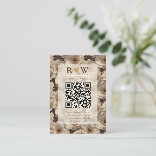 Romantic Anemones Accent Backyard Wedding Informatiekaartje (Staand voorkant)