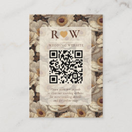 Romantic Anemones Accent Backyard Wedding Informatiekaartje