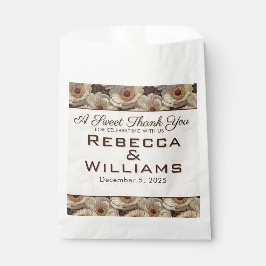 Romantic Anemones Petal Countryside Wedding Bedankzakje (Voorkant)