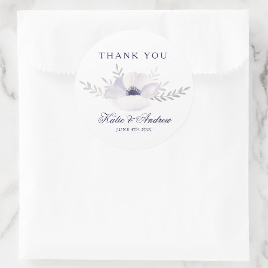 Romantic Anemones Ronde Sticker (Tas)