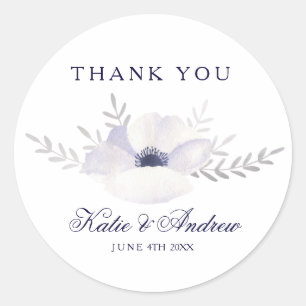 Romantic Anemones Ronde Sticker