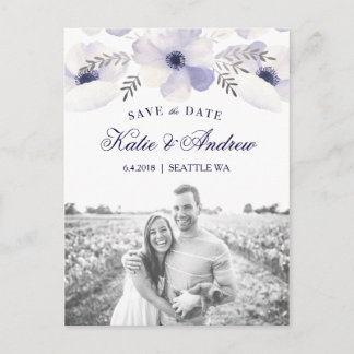 Romantic Anemones sparen de Datum Aankondigingskaart