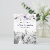 Romantic Anemones sparen de Datum Aankondigingskaart (Staand voorkant)