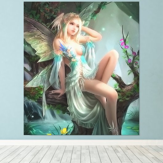 Romantic Angel Canvas Afdruk (Insitu (Houten vloer))