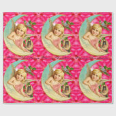 Romantic Angel met Cat Victoriaans Cadeaupapier (Vlak)