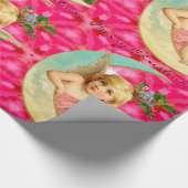 Romantic Angel met Cat Victoriaans Cadeaupapier (Hoek)