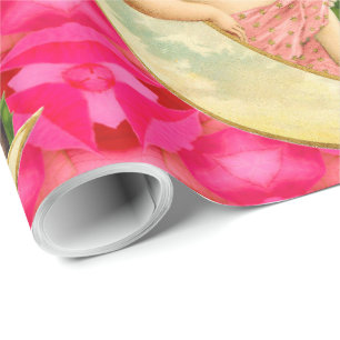 Romantic  Angel met Cat Victoriaans Cadeaupapier