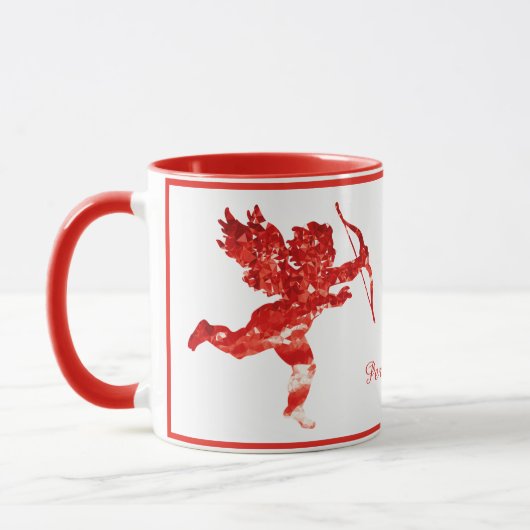 Romantic Angel Valentijn Cupid Cherub personaliser Mok (Links)