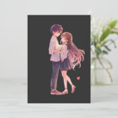 Romantic Anime Couple - Cute Aesthetic Lovers Art Save The Date (Staand voorkant)